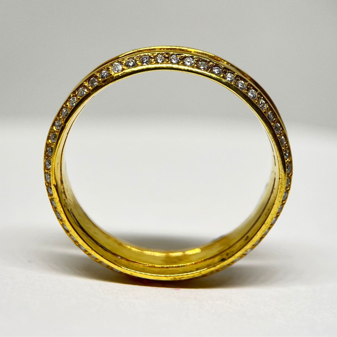 Belle Wedding Band with Twisted Rope and Diamond-Cut Accents- 6mm