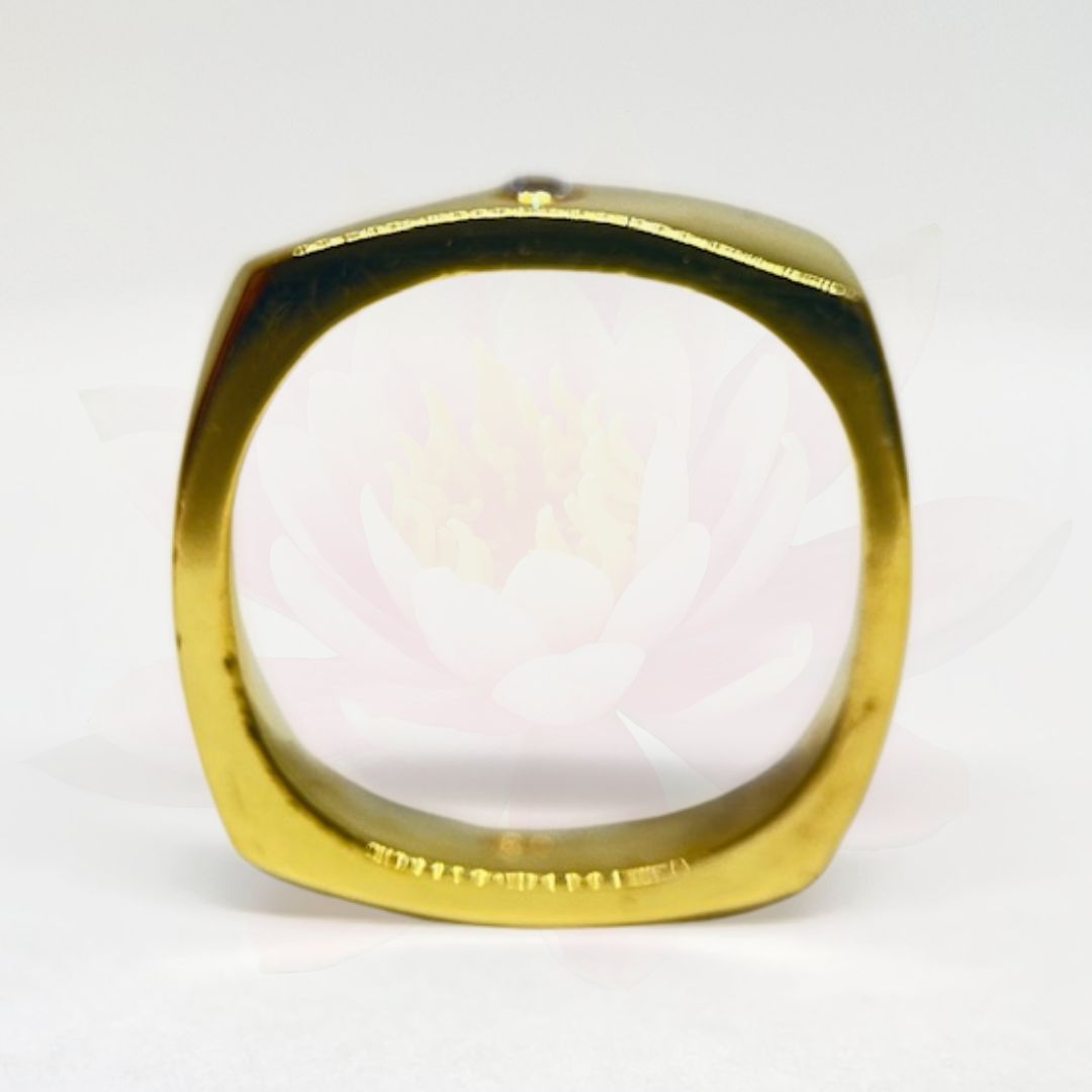 Cattlin Modern Flat Band Wedding Ring with Central Diamond Accent Stone