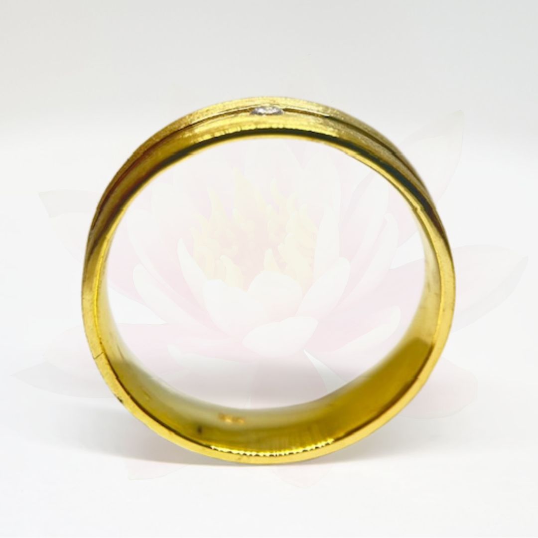 Hannah Wedding Ring- Diamond Accent with Polished and Brushed Finish- 6mm