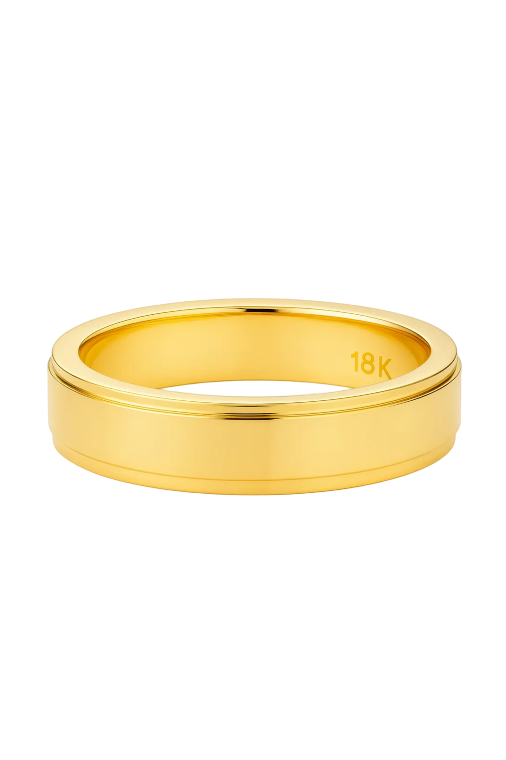Gold Wedding Band with Center Ridge – 6.5mm
