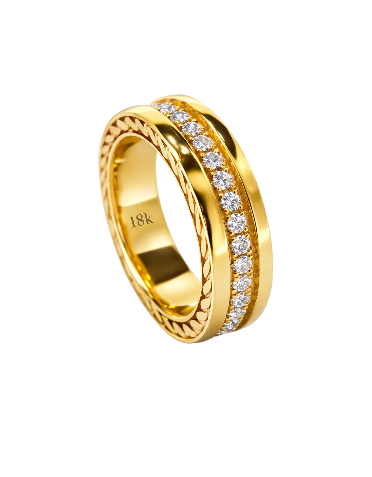 Gold ring with diamond accents 