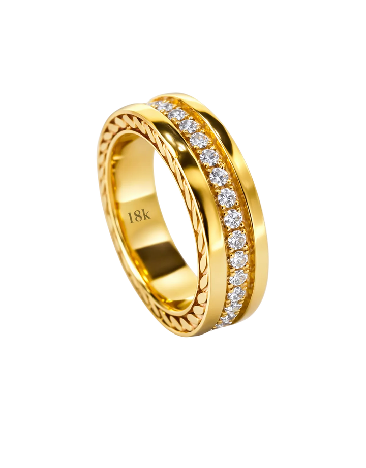 Gold ring with diamond accents 