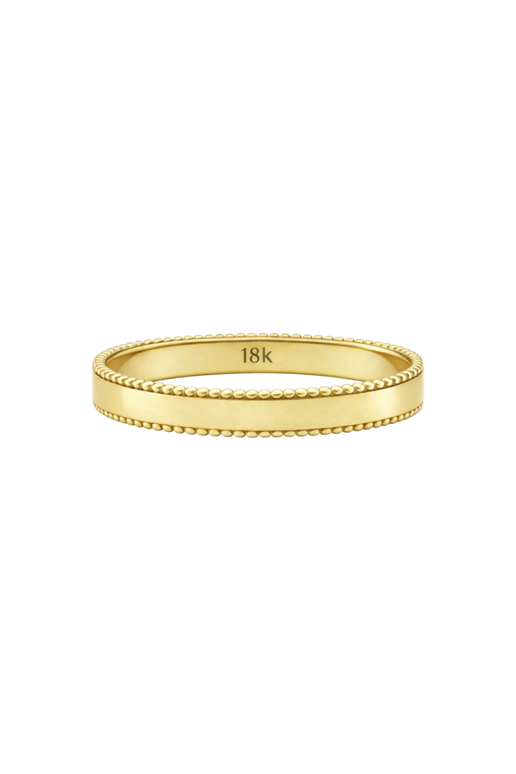 Gold Wedding Band With Milgrain Edges - 5mm