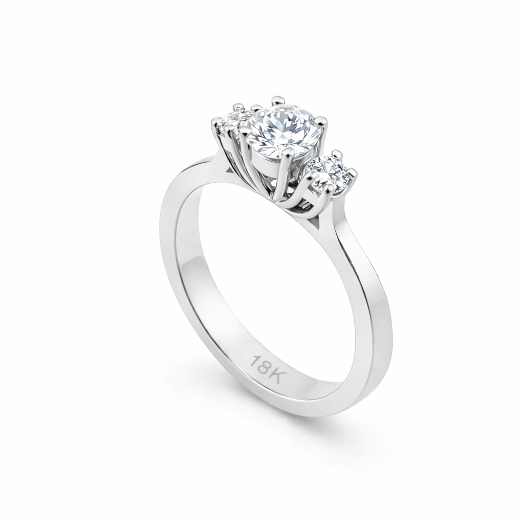 Three-Stone Round Diamond Classic Engagement Ring