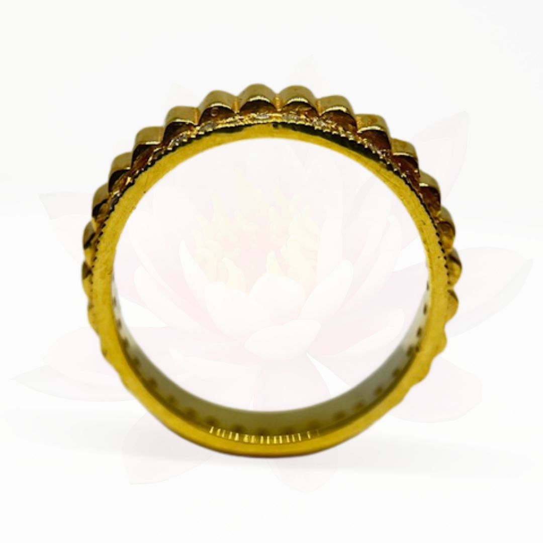 Coccine Wedding Band- Diamonds and Waves