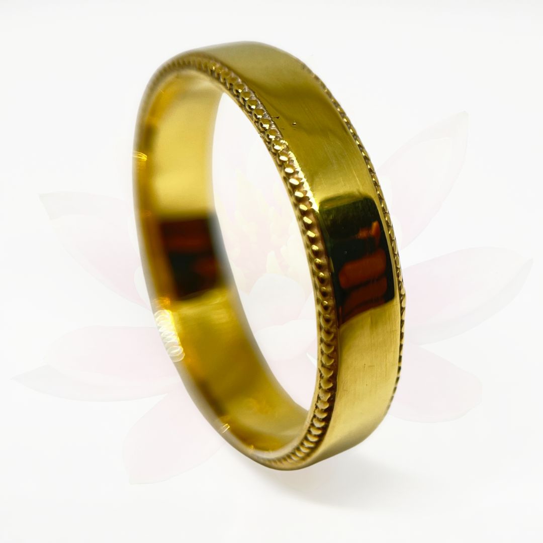 Delaneyan Wedding Band with Delicate Milgrain Detailing - 5mm