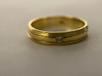 Alexia Wedding Ring- Diamond Accent with Polished and Brushed Finish- 5mm
