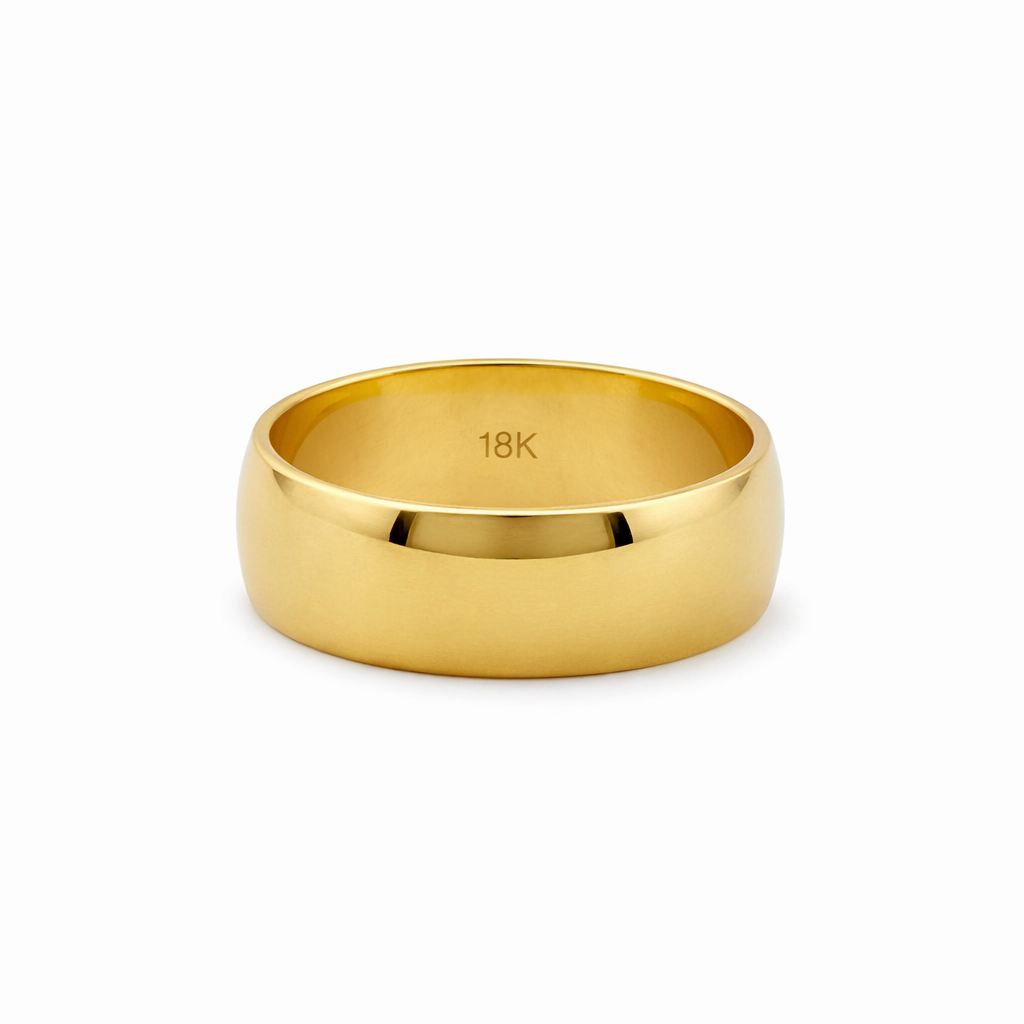 Classic Polished Gold Wedding Band - 9mm