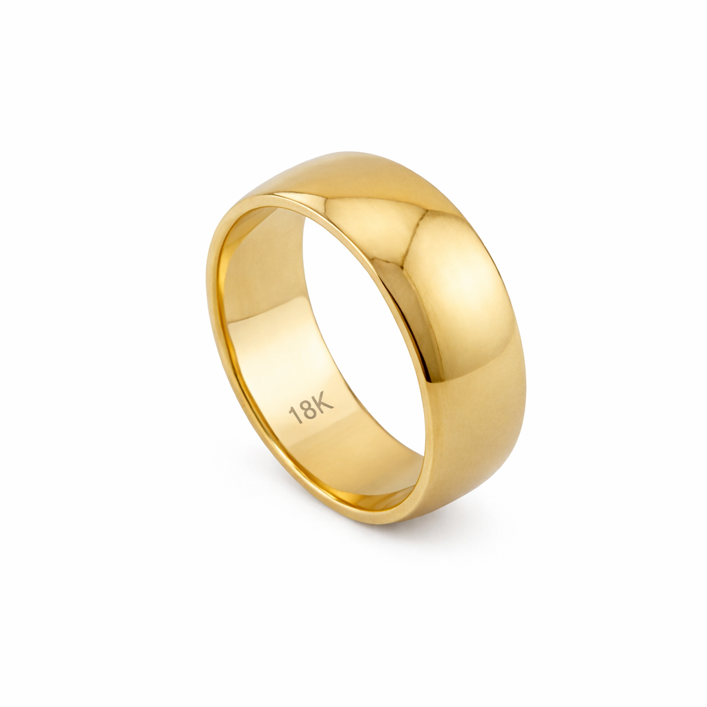 Classic Polished Gold Wedding Band - 9mm