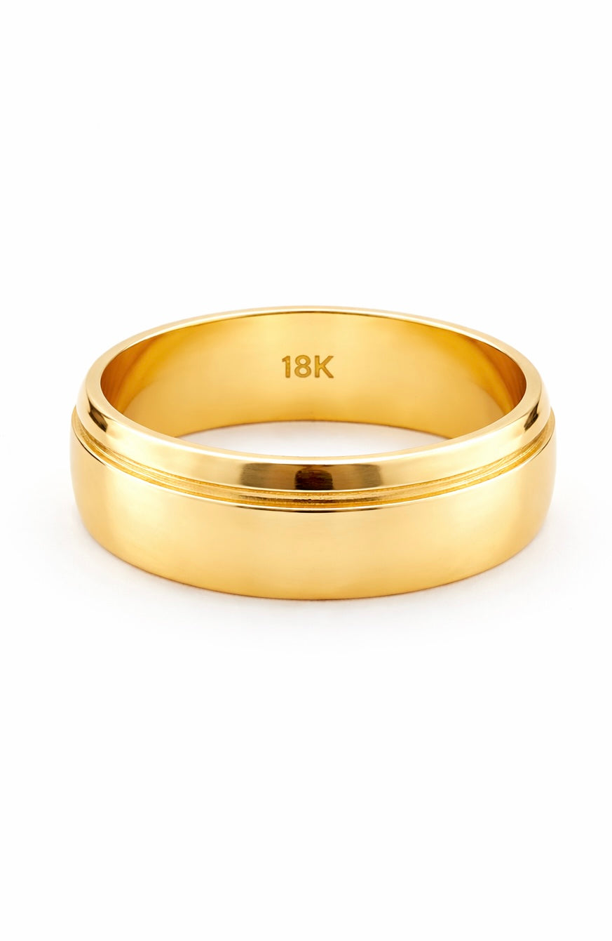 Gold Half Round Wedding Band – 7.5mm