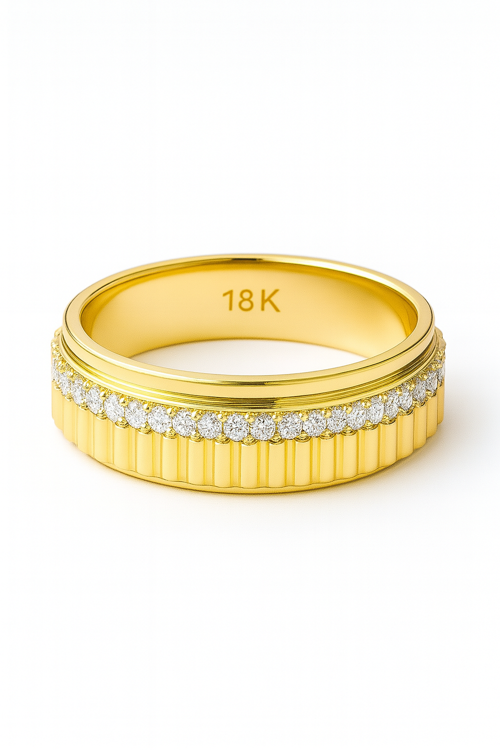 Coccine Wedding Band - Diamonds and Waves