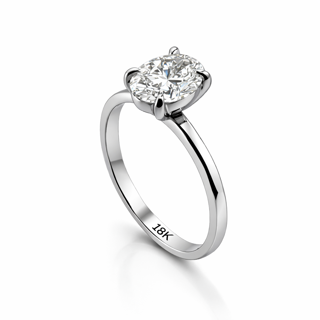 Classic Solitaire Oval Cut Diamond Engagement Ring