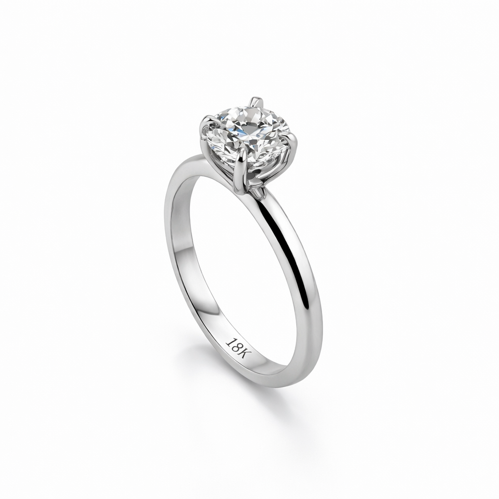 Classic Solitaire with Round Brilliant Diamond Engagement Ring
