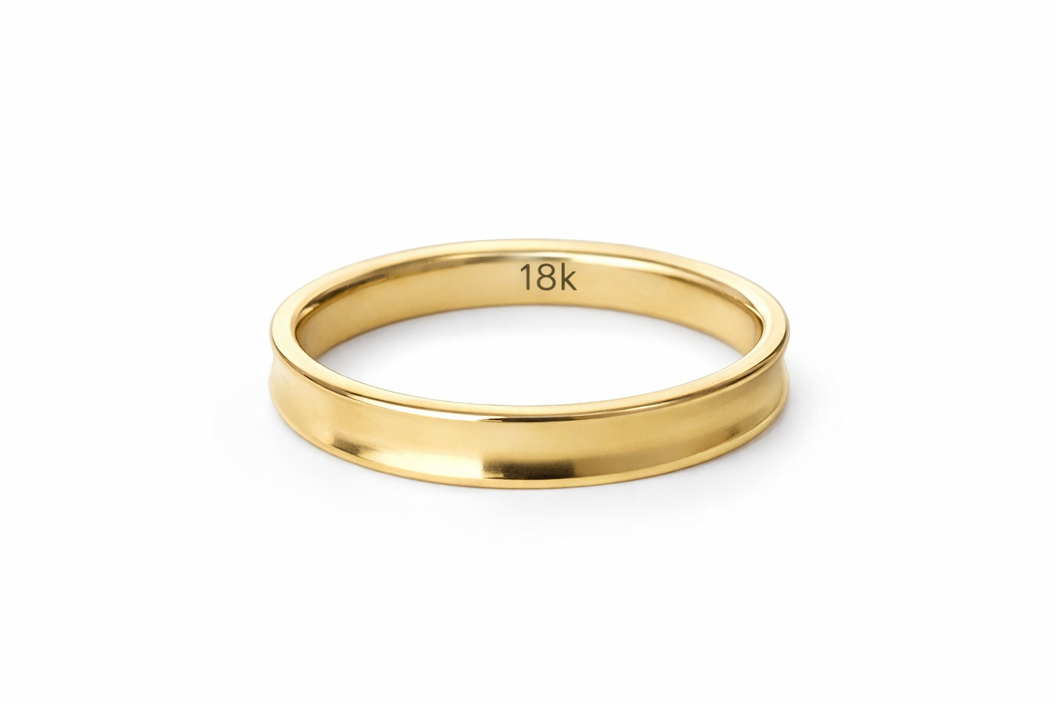 Oksana Polished Concave Wedding Band - 3mm