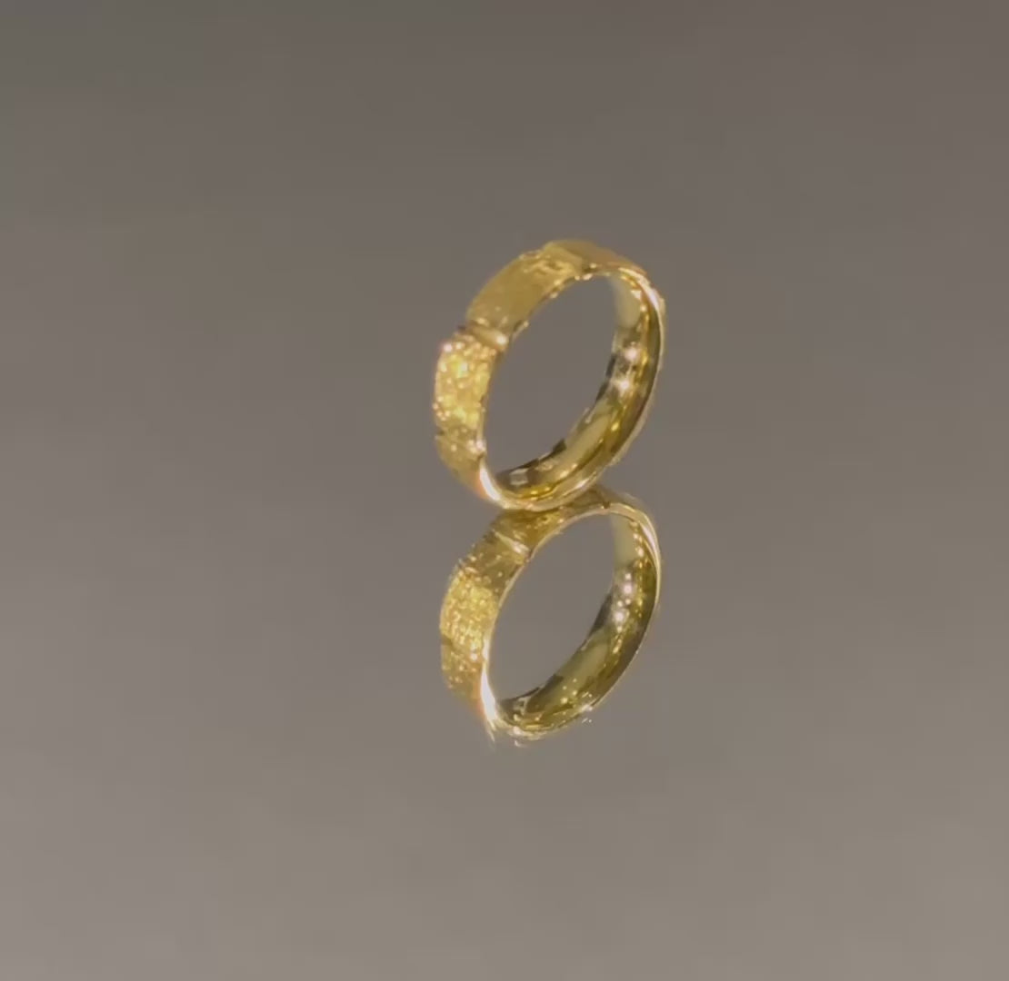 Avani Hammered Finish Gold Wedding Band 5.0mm
