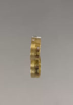 Andreey Wedding Ring- Two Diamond Accent  with Brushed & Polished Finish-7.5mm