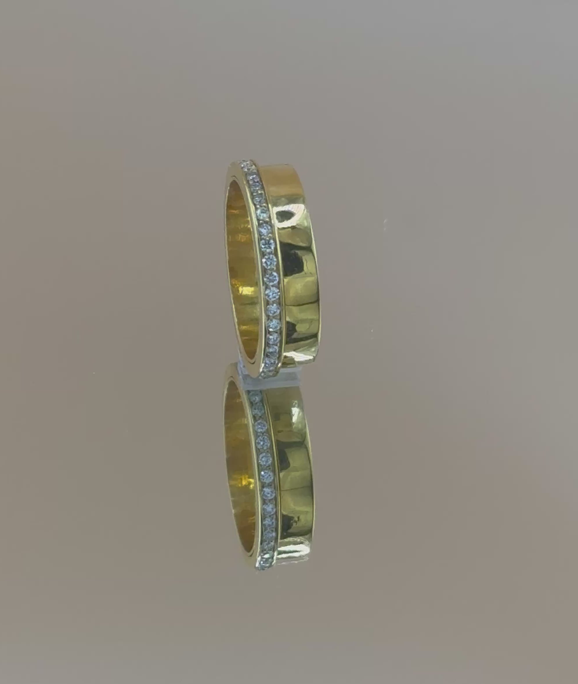 18 K Gold Diamond Wedding Band 6.0mm Yellow Gold With Brilliant-Cut Diamonds