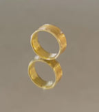 Abby Wedding Ring- Three Diamond Accent with Gold Thread Detailing - 7.5mm