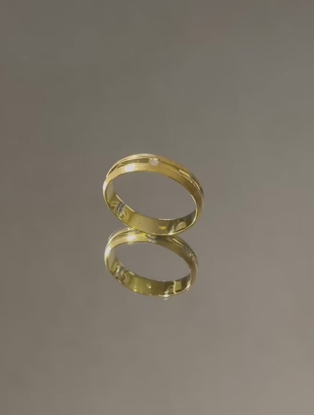 Alexia Wedding Ring- Diamond Accent with Polished and Brushed Finish- 5mm